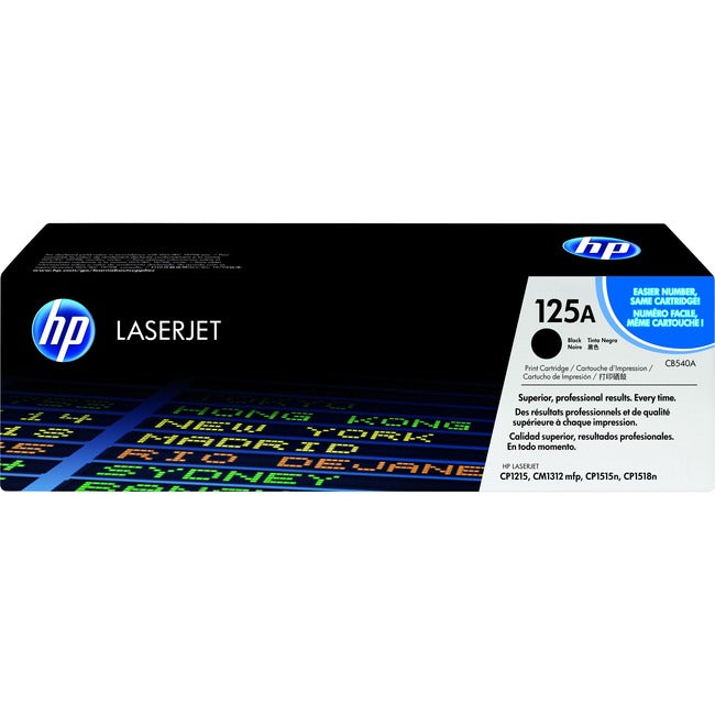 Cartouche de toner laser HP 125A (CB540A) d'origine à rendement standard - Paquet unique - Noir - 1 unité