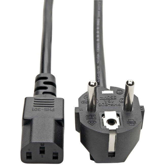 Tripp Lite 6ft 2-Prong Computer Power Cord European Cable C13 to SCHUKO CEE 7/7 Plug 10A 6'