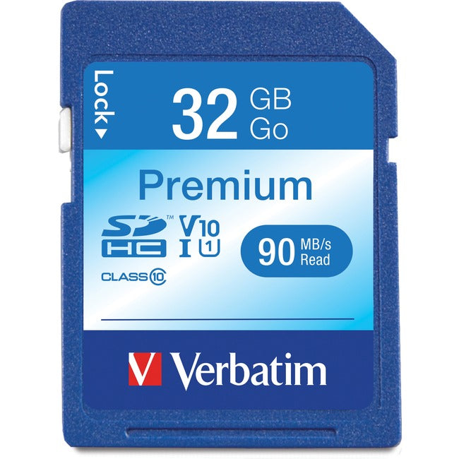 Verbatim 32GB Premium SDHC Memory Card, UHS-I V10 U1 Class 10