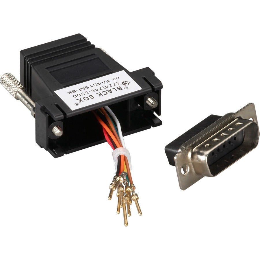 Modular Adapter Kit DB15M To RJ45F w/ Thumbscrews Black