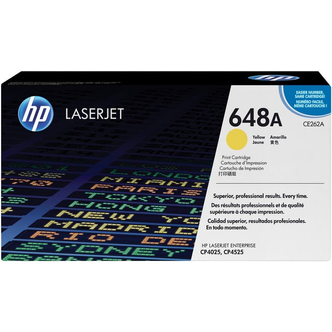 Cartouche de toner laser HP 648A (CE262A) d'origine à rendement standard - Paquet unique - Jaune - 1 unité