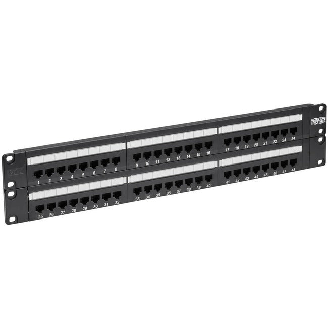 Panneau de brassage Tripp Lite 48 ports Cat6 Cat5 montage en rack 110 broches RJ45 Ethernet 1URM 568B