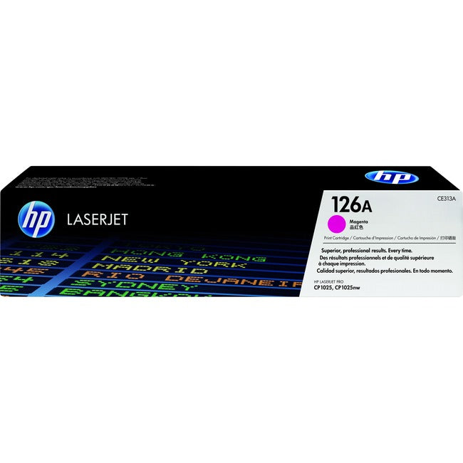 Cartouche de toner laser HP 126A (CE313A) d'origine à rendement standard - Paquet unique - Magenta - 1 unité