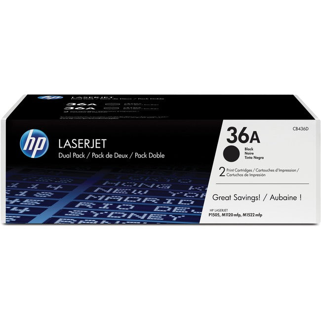 Cartouche de toner d'origine HP 36A (CB436D) - Pack double