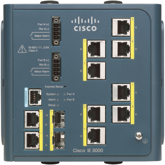 CISCO IE 3000 SWITCH, 8 10/100 + 2 T/SFP