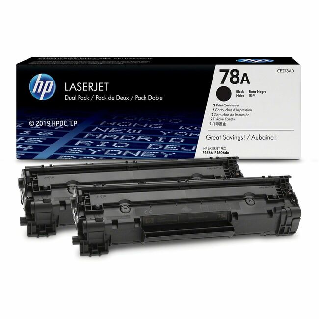 Cartouche de toner laser d'origine HP 78A - Noir - Lot de 2