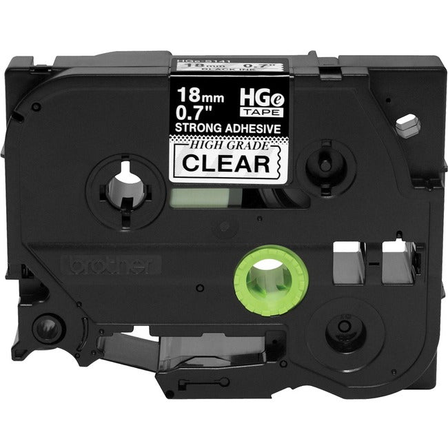 Ruban adhésif extra-fort noir sur transparent pour étiquettes Brother HGES1415PK