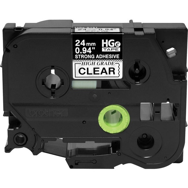 Ruban adhésif extra-fort noir sur transparent pour étiquettes Brother HGES1515PK