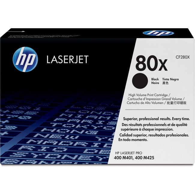 Cartouche de toner laser d'origine HP 80X - Noir - 1 paquet