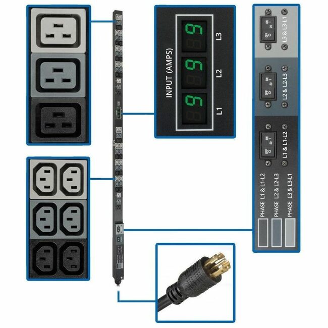 PDU 3MV6L2130 Tripp Lite par Eaton avec compteur et 48 prises 8,6 kW