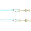 OM3 50/125 Multimode Fiber Optic Patch Cable - OFNR PVC, LC to LC, Aqua, 2-m (6.