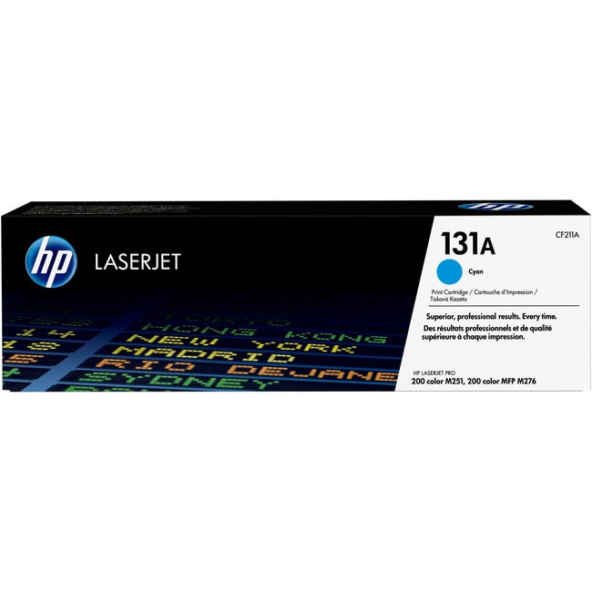 Cartouche de toner laser HP 131A (CF211A) d'origine à rendement standard - Paquet unique - Cyan - 1 unité