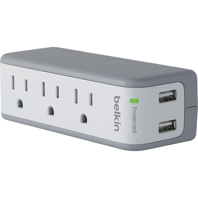 Mini parasurtenseur Belkin à 3 prises avec ports USB (2,1 A)