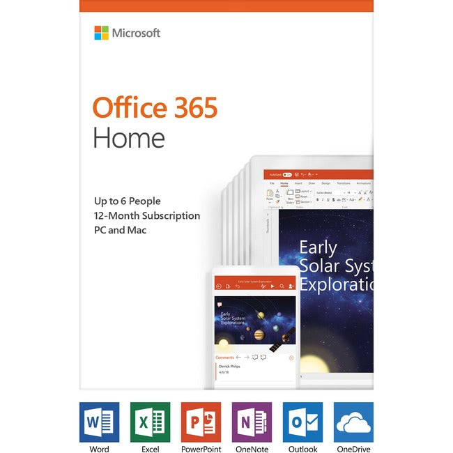 Microsoft Office 365 Famille 32/64 bits - Licence d'abonnement - Jusqu'à 6 utilisateurs, jusqu'à 6 PC/Mac - 1 an