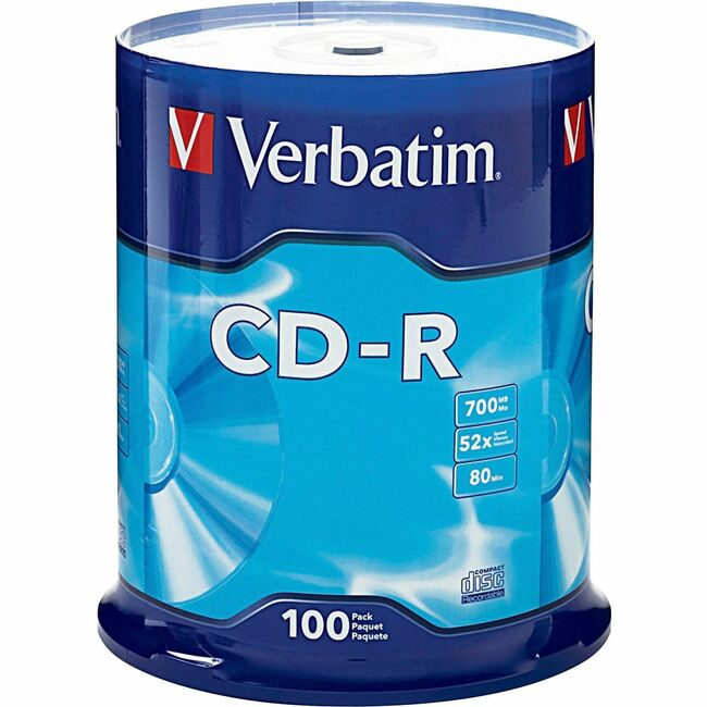Verbatim 94554 CD Recordable Media - CD-R - 52x - 700 MB - 100 Pack Spindle