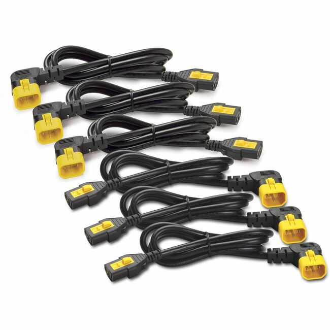 Kit de cordons d'alimentation APC by Schneider Electric (6 unités), verrouillable, C13 à C14 (90 degrés), 1,2 m, Amérique du Nord