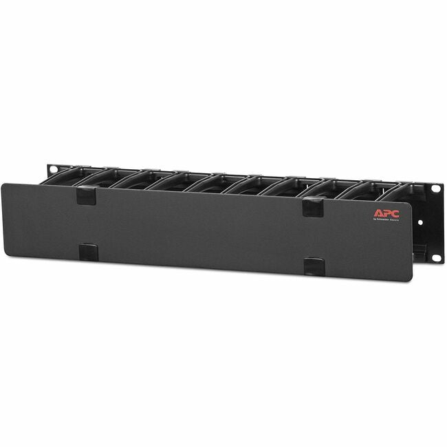 Gestionnaire de câbles horizontal APC by Schneider Electric, 2U x 4" de profondeur, simple face avec couvercle