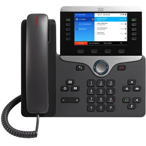 Téléphone IP Cisco 8861 - Avec ou sans fil - Avec fil - Bluetooth - Montage mural, bureau - Noir