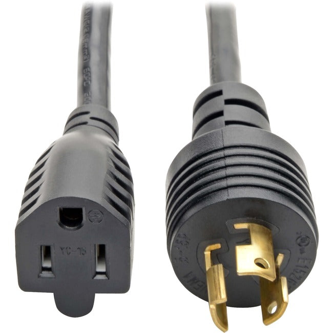 Câble adaptateur d'alimentation Tripp Lite 1 pi 5-15P vers 5-15R robuste 15 A 14 AWG 1 pi