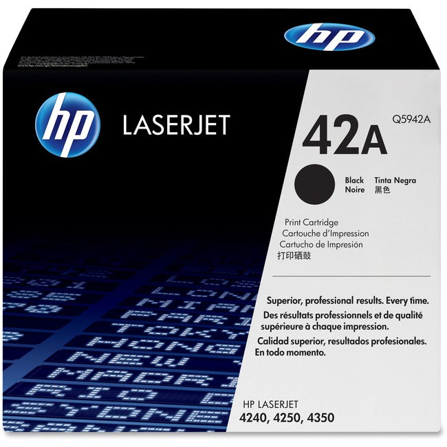 Cartouche de toner laser HP 42A (Q5942A) d'origine à rendement standard - Paquet unique - Noir - 1 unité