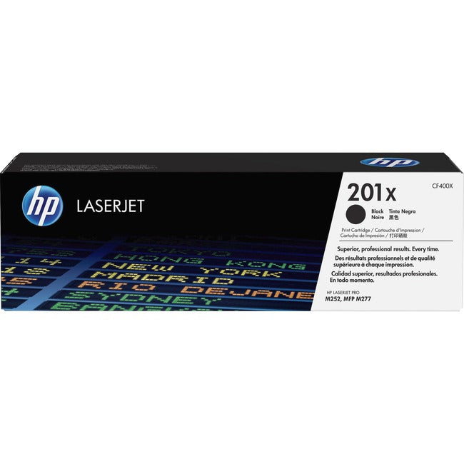 Cartouche de toner laser HP 201X d'origine à haut rendement - Noir - 1/paquet