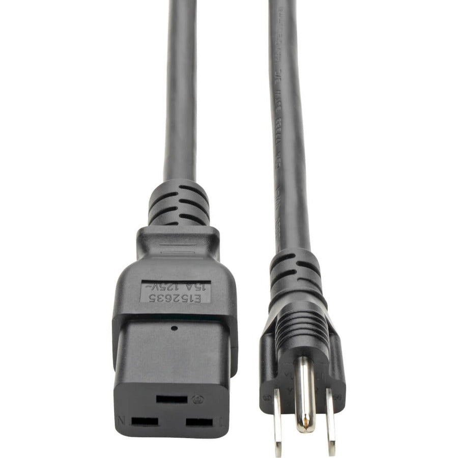Power Cord - NEMA 5-15P - Male Left Gender - C19 - Female Right Gender - 8feet L
