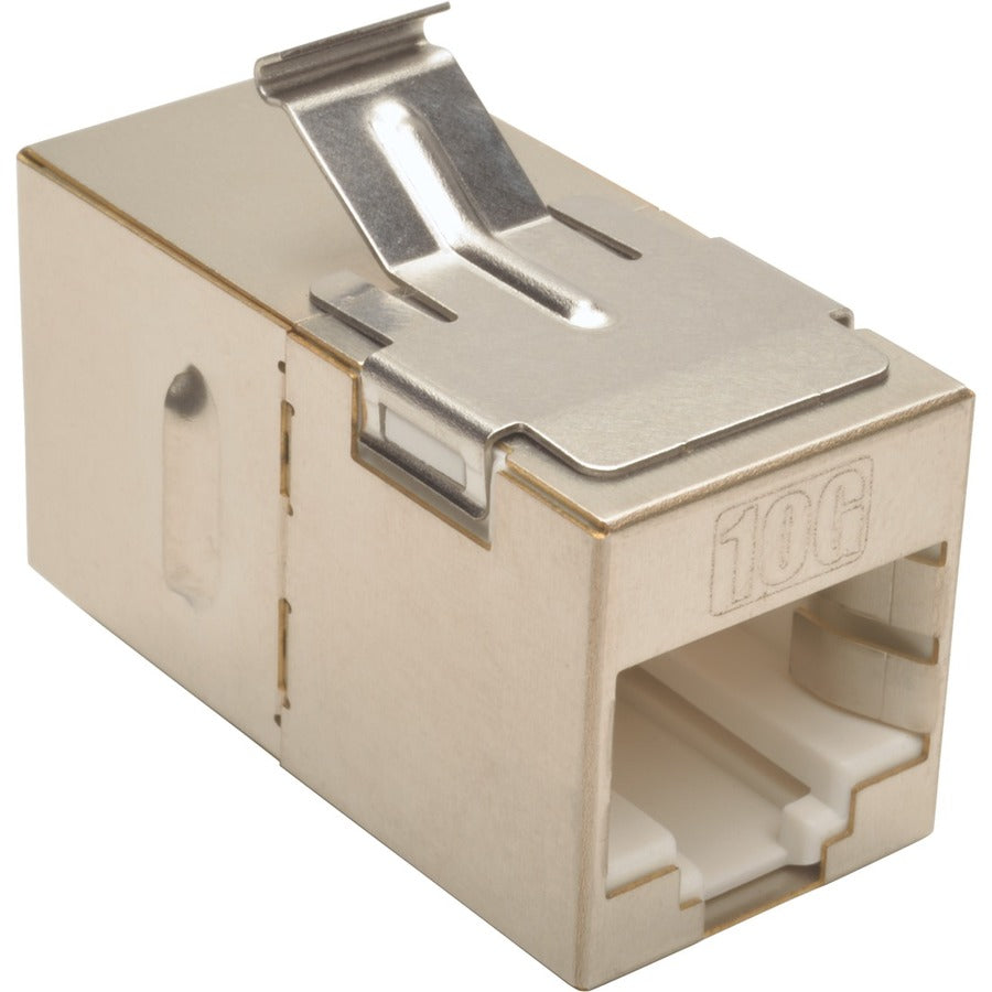 Cat6a Straight-Through Modular Shielded In-Line Snap-In Coupler (RJ45 F/F), TAA