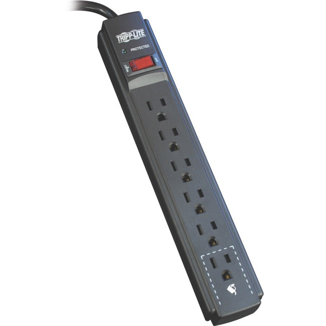 Tripp Lite Surge Protector Power Strip 6 Outlet 15 ' Cord Black 790 J - 6 x NEMA 5-15R - 1875 VA - 790 J - 120 V AC Input
