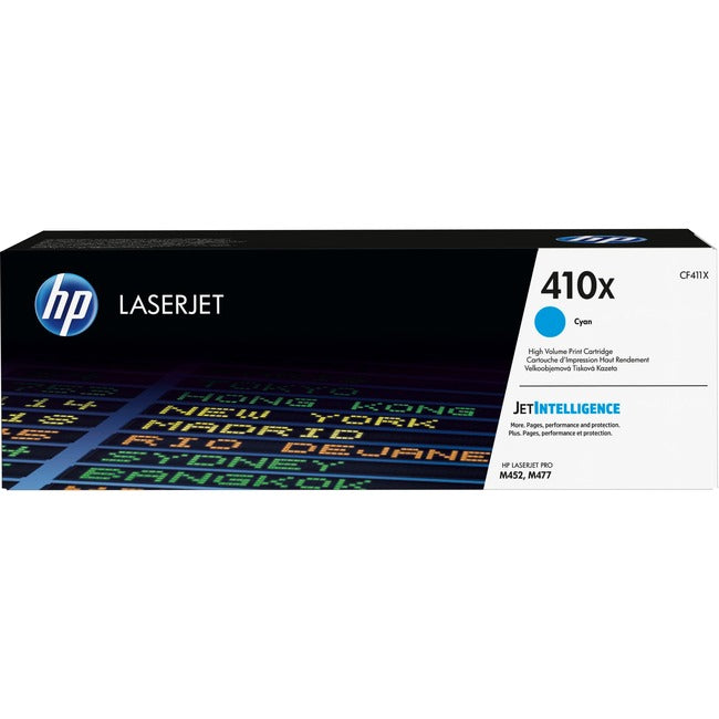 Cartouche de toner laser HP 410X d'origine à haut rendement - Paquet unique - Cyan - 1 unité
