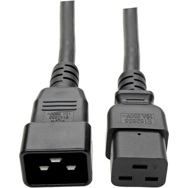 Câble d'extension de cordon d'alimentation Tripp Lite 6 pieds C19 à C20 robuste 15 A 14 AWG 6'