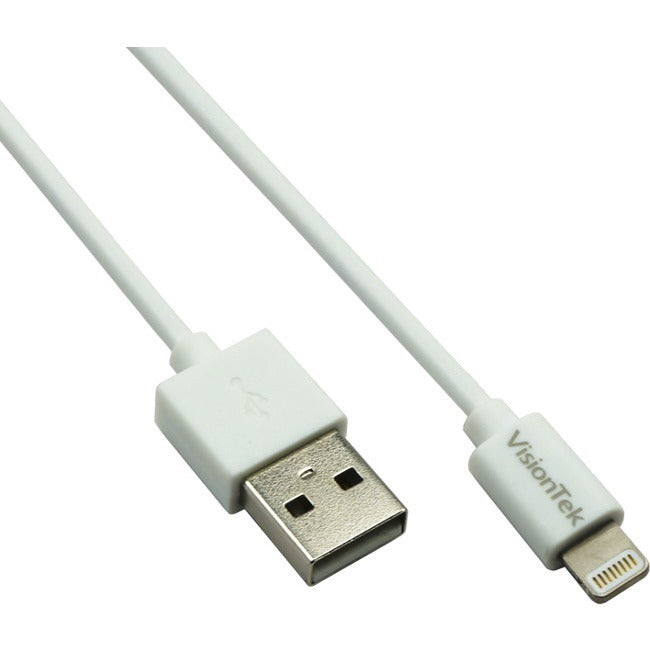 Câble MFI VisionTek Lightning vers USB 2 mètres Blanc (M/M)