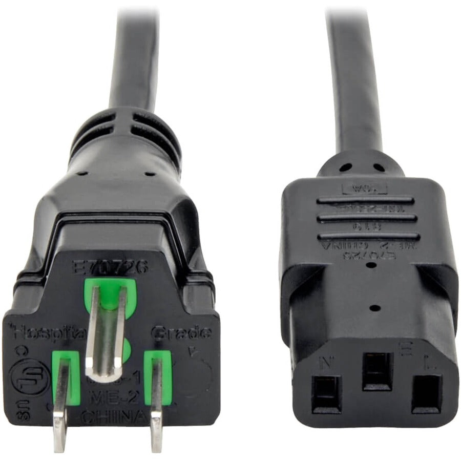 Power Cord - NEMA 5-15P - Male Left Gender - Power IEC 320 EN 60320 C13 - Female
