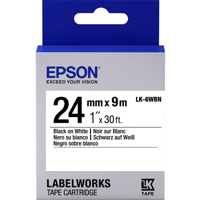 Cartouche de ruban Epson LabelWorks Standard LK ~1" noir sur blanc