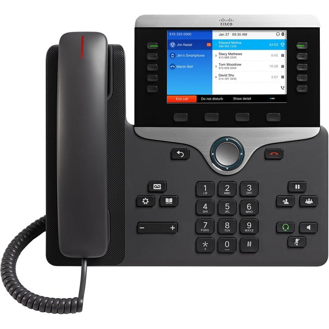Téléphone IP Cisco 8851 - Avec ou sans fil - Avec fil - Bluetooth - Bureau, montage mural - Anthracite