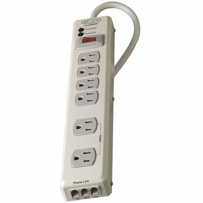 Parasurtenseur métallique Belkin à 6 prises