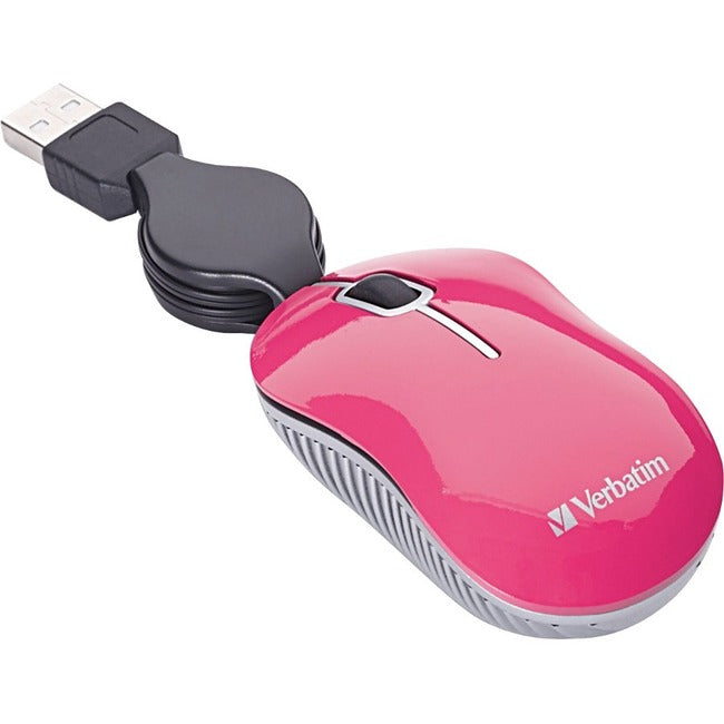 Souris optique de voyage Verbatim Mini, série Commuter - Rose