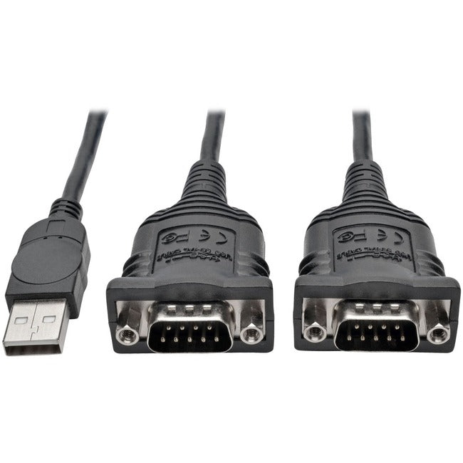 Tripp Lite by Eaton 2-Port USB to DB9 Serial FTDI Adapter Cable with COM Retention (M/M), 6 ft