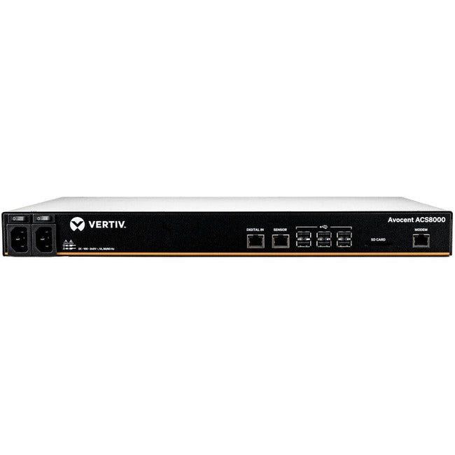Serveur de console série 8 ports Vertiv Avocent ACS 8000, double alimentation secteur, modem analogique