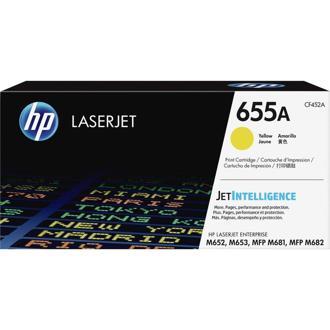 Cartouche de toner laser d'origine HP 655A (CF452A) - Jaune - 1 unité