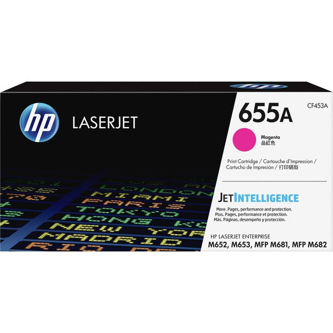 Cartouche de toner laser d'origine HP 655A (CF453A) - Magenta - 1 unité