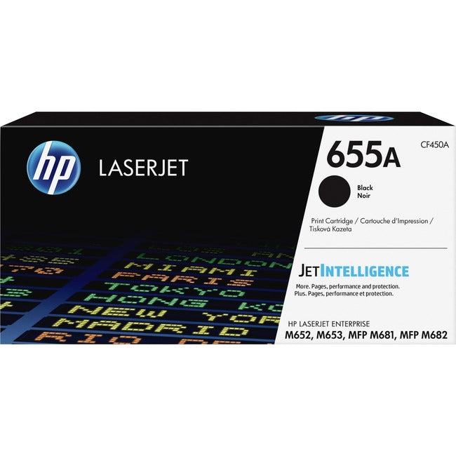 Cartouche de toner laser d'origine HP 655A (CF450A) - Noir - 1 unité