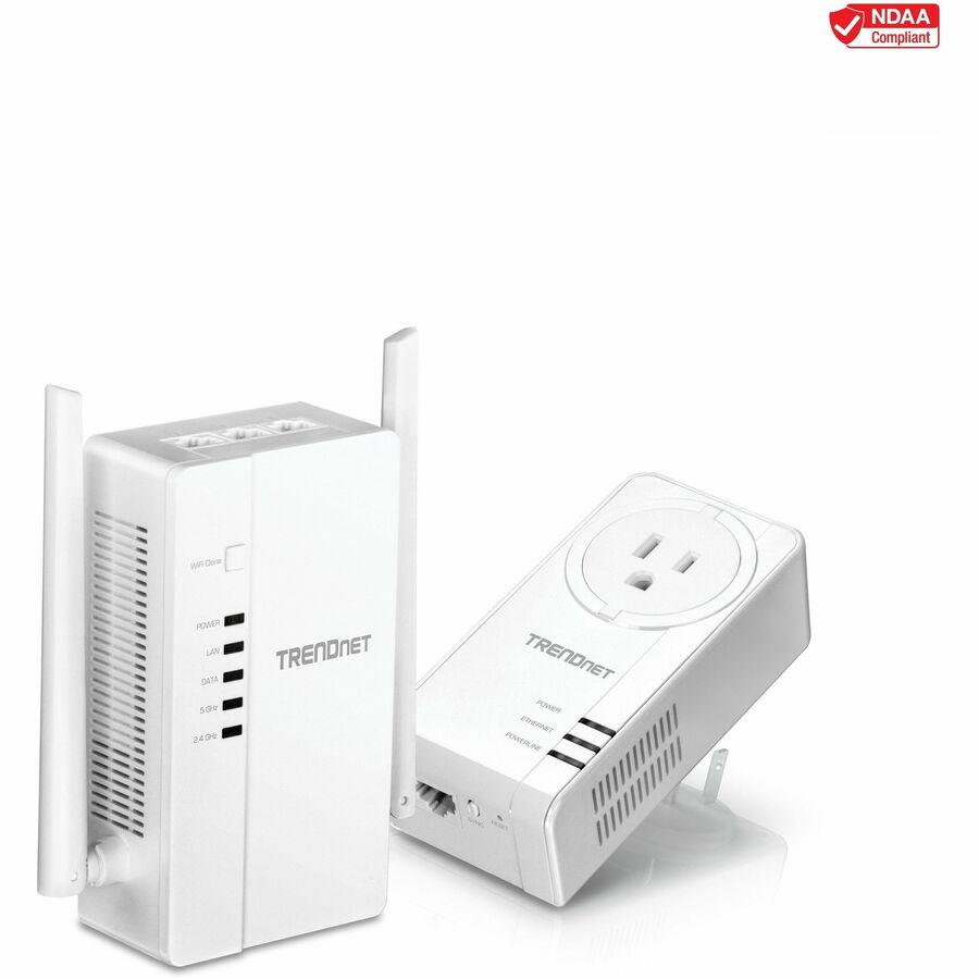 Kit de point d'accès sans fil AC1200 double bande Powerline 1200 AV2 Wi-Fi Everywhere TPL-430APK de TRENDnet