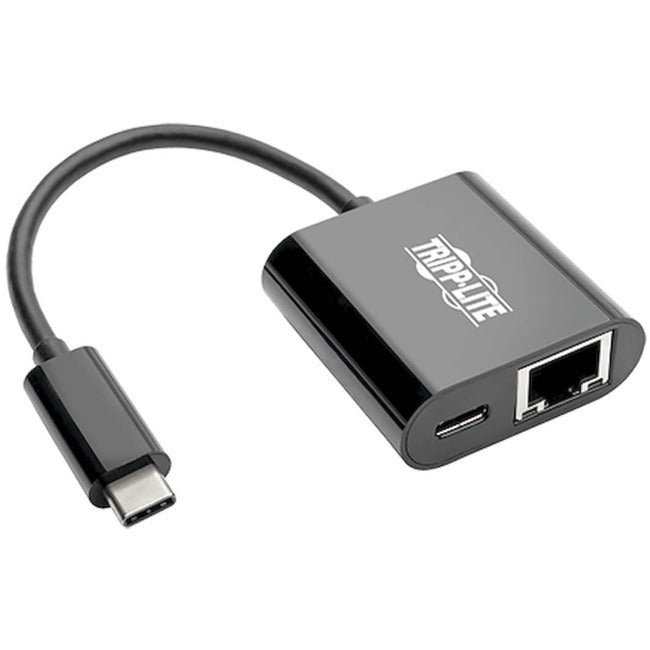 Tripp Lite by Eaton USB-C to Gigabit Network Adapter with USB-C PD Charging - Thunderbolt 3, Black
