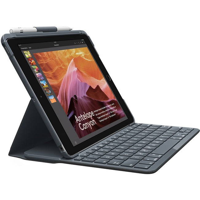 Étui clavier/housse Logitech SLIM FOLIO (Folio) pour Apple, Logitech iPad (5e génération), iPad (6e génération) Tablette - Noir