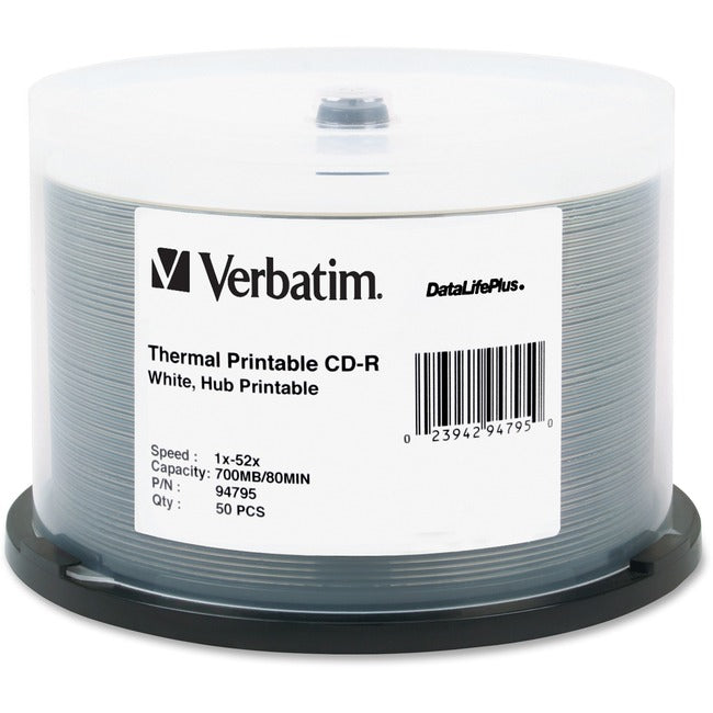 Support enregistrable sur CD Verbatim DataLifePlus 94795 - CD-R - 52x - 700 Mo - Lot de 50