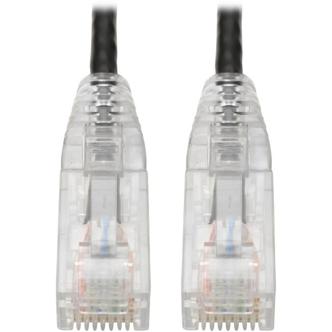 Câble de raccordement UTP Cat6 Tripp Lite par Eaton (RJ45) - M/M, Gigabit, sans accroc, moulé, fin, noir, 1 pi.