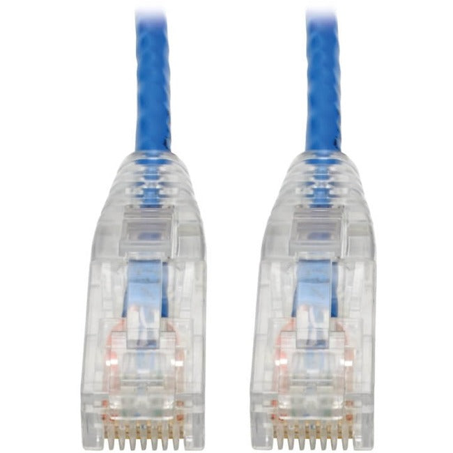 Câble de raccordement UTP Cat6 Tripp Lite par Eaton (RJ45) - M/M, Gigabit, sans accroc, moulé, fin, bleu, 7 pi.