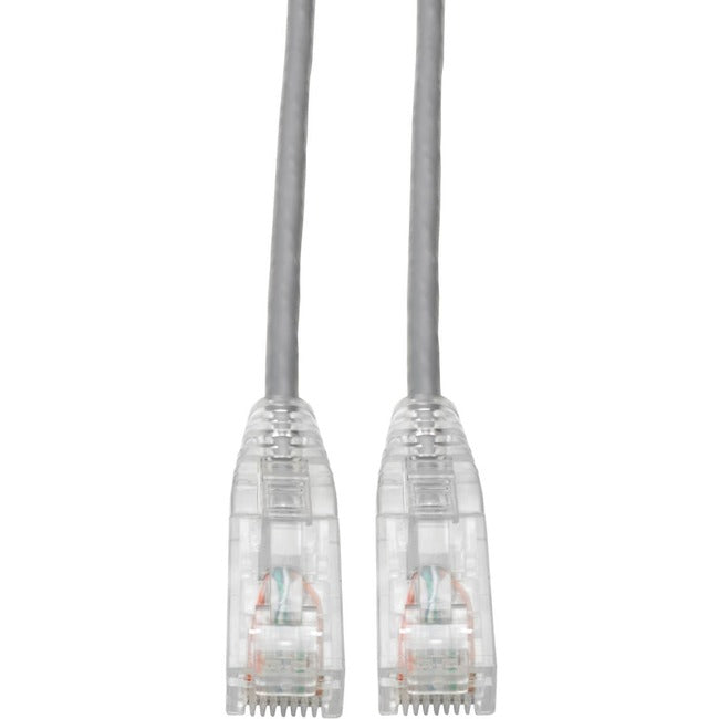 Câble de raccordement UTP Cat6 Tripp Lite par Eaton (RJ45) - M/M, Gigabit, sans accroc, moulé, fin, gris, 7 pi.