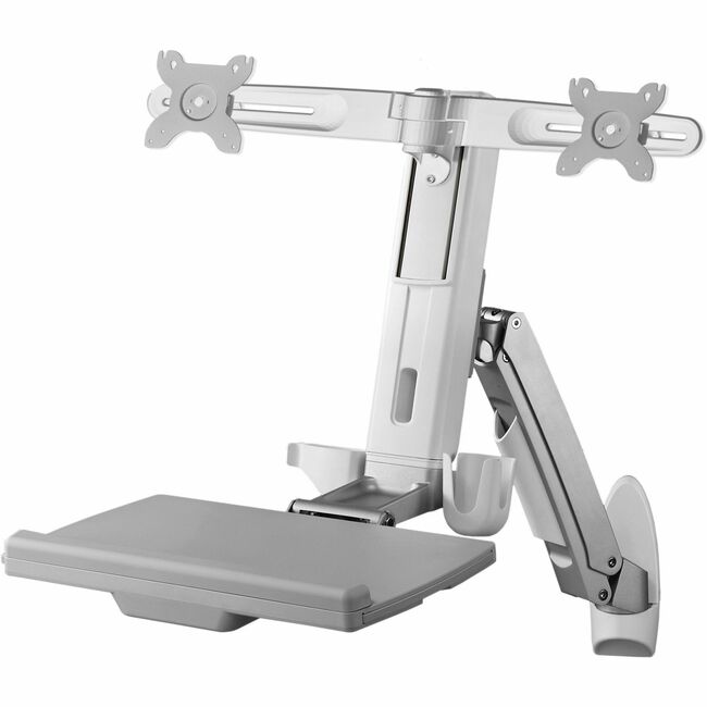 Amer Mounts Single Articulating Arm Wall Mount Workstation (Dual Display and Keyboard) Supports Flat Panel Size up to 24" AMR2AWS