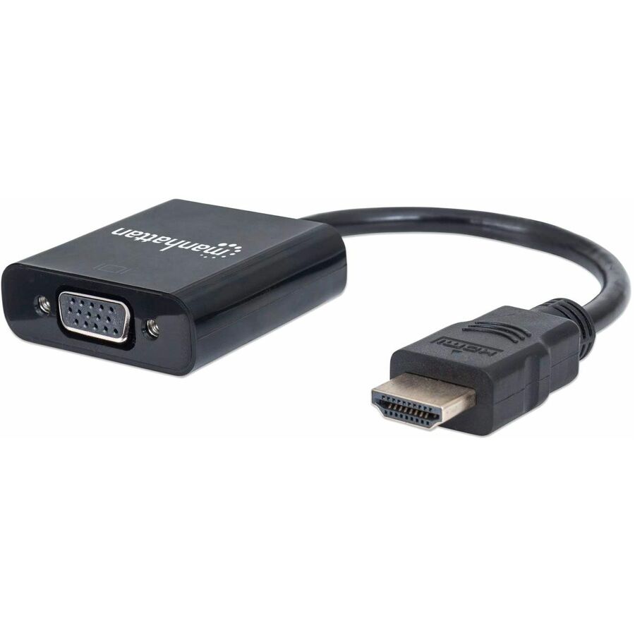 Manhattan HDMI to VGA Converter HDMI Male to VGA Female, Optional USB Micro-B Po